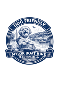 Dog-friendly boat hire in Cornwall with dog on board at Mylor Boat Hire